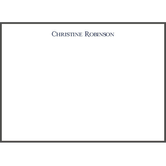 Triple Thick Classic Border Flat Note Cards in Your Color Choice